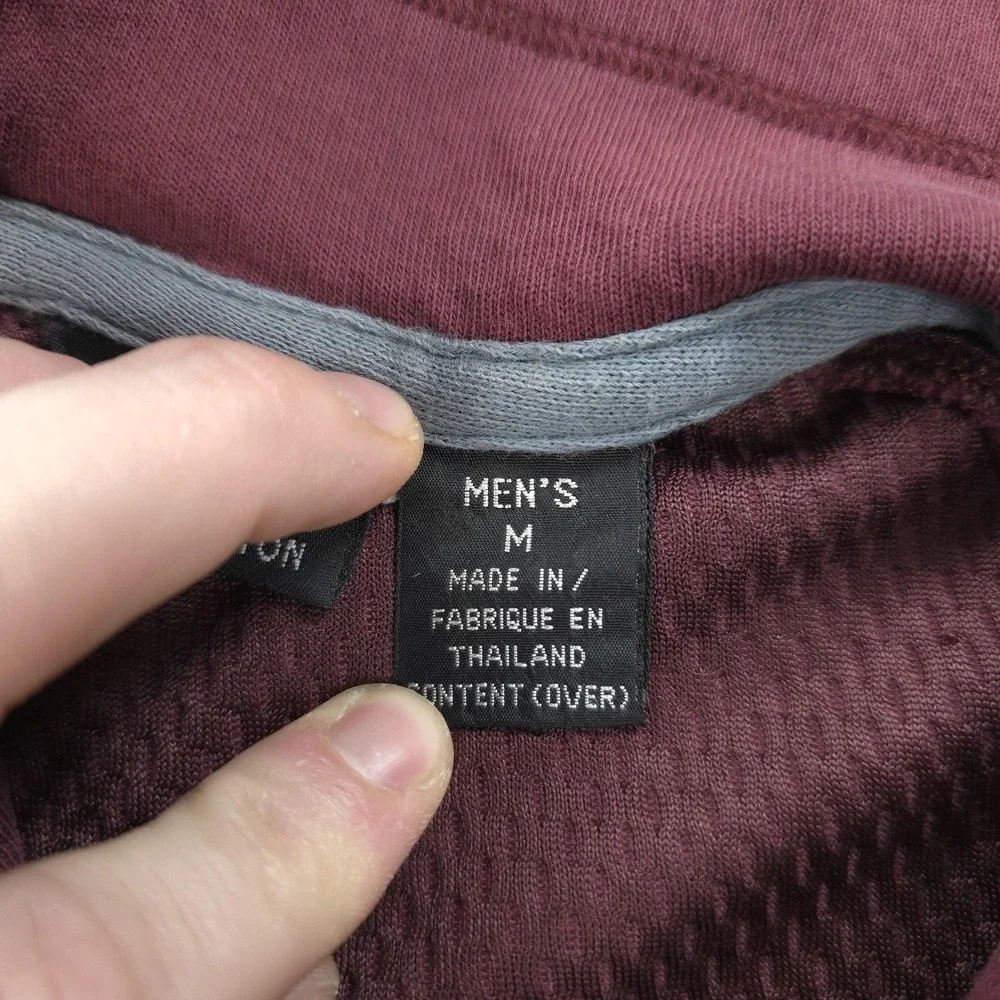 Vintage Patagonia Sweater Mens M Burgundy‎ Quarter Zip Organic Cotton 2000s Y2K